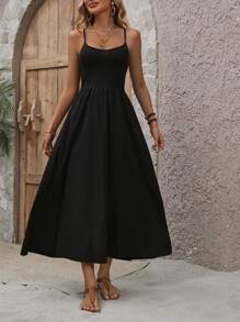 Breezaya Women'S Black Spaghetti Strap Dress - Black - View 5