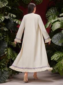 Al Najma Women'S Beige Lace And Fringe Two Pieces Set 2 Pieces Set - Apricot - View 2