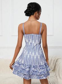 Aveloria 隨機刺繡無袖女裝連衣裙