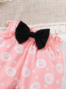 Conjunto De Ropa Linda Para Bebé Niña Con Estampado De Gato Caricatura - Multicolor - Ver 5