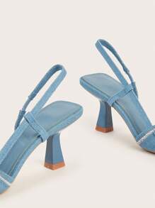 Ladies' High Heel Pumps, Elegant, Kitten Heels, Party - Blue - View 5
