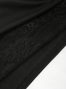 Sweetra Lace Splicing Wrapped Cross Neck Camisole Top For Women