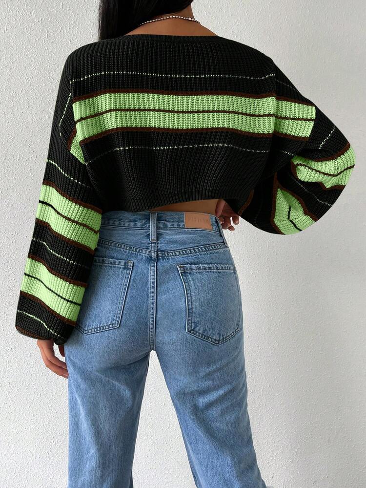 Women's Patchwork Pullover Knit Pullover Fall Winter Sweater