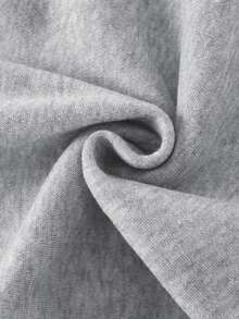 SHEIN 2 件套年轻男孩新款时尚卡通印花圆领长袖运动衫和裤子休闲运动装秋冬季 - 灰色 - 查看 3