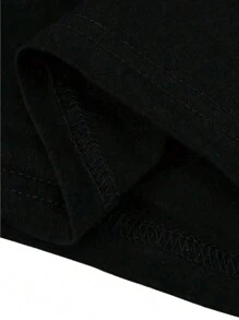 SHEIN LUNE 女士雛菊和字母圖案背心 - 黑色 - 查看 3