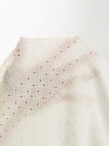 Breezaya Women's Fashionable Solid Color V-Neck Burnout Tank Top - White - View 7