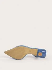Ladies' High Heel Pumps, Elegant, Kitten Heels, Party - Blue - View 3