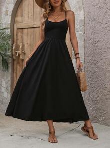 Breezaya Women'S Black Spaghetti Strap Dress - Black - View 1