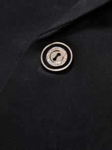 Manfinity Mode 男士1入組西裝領單釦西裝外套 - 黑色 - 查看 4