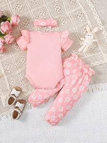 Conjunto De Ropa Linda Para Bebé Niña Con Estampado De Gato Caricatura - Multicolor - Ver 2