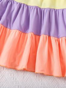 SHEIN Vestido De Tirantes Multicolor Para Niñas Pequeñas