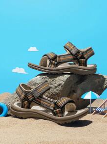 儿童/男童春夏透气防滑经典凉鞋，双魔术贴搭扣，可调节，适合日常穿着、度假，柔软衬垫，轻便速干休闲凉鞋 - 彩色 - 查看 2