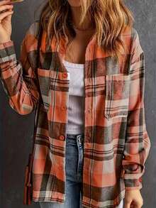 Casual Plaid Print Button-Up Shirt - Multicolor - View 3