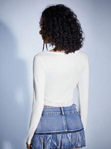 Forever 21 女式大圓領短t卹 - 白色 - 查看 2