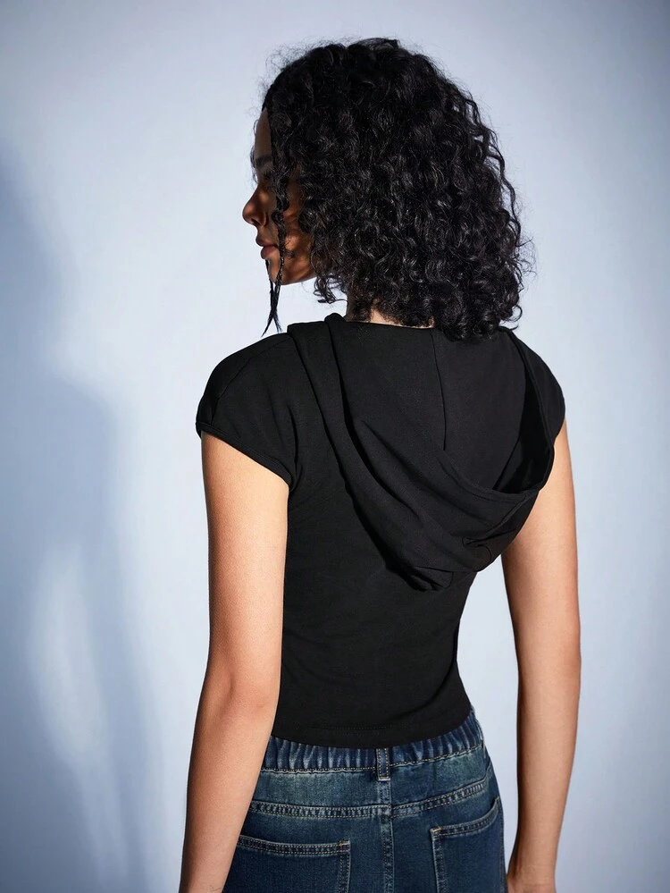 Women's Cropped Hooded T-Shirt