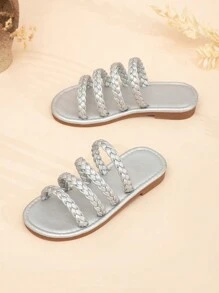 Girls' Stylish Multi-Braid Design Slippers