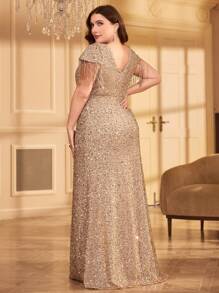 UNITHORSE Plus Size Nữ Sequin Bodycon Maxi Dress Đầm dự tiệc Váy cưới Váy dự tiệc Váy dạ hội, Váy cô dâu, Trang phục sinh nhật cho phụ nữ, Váy tốt nghiệp, Váy - Rượu sâm banh - Xem 2