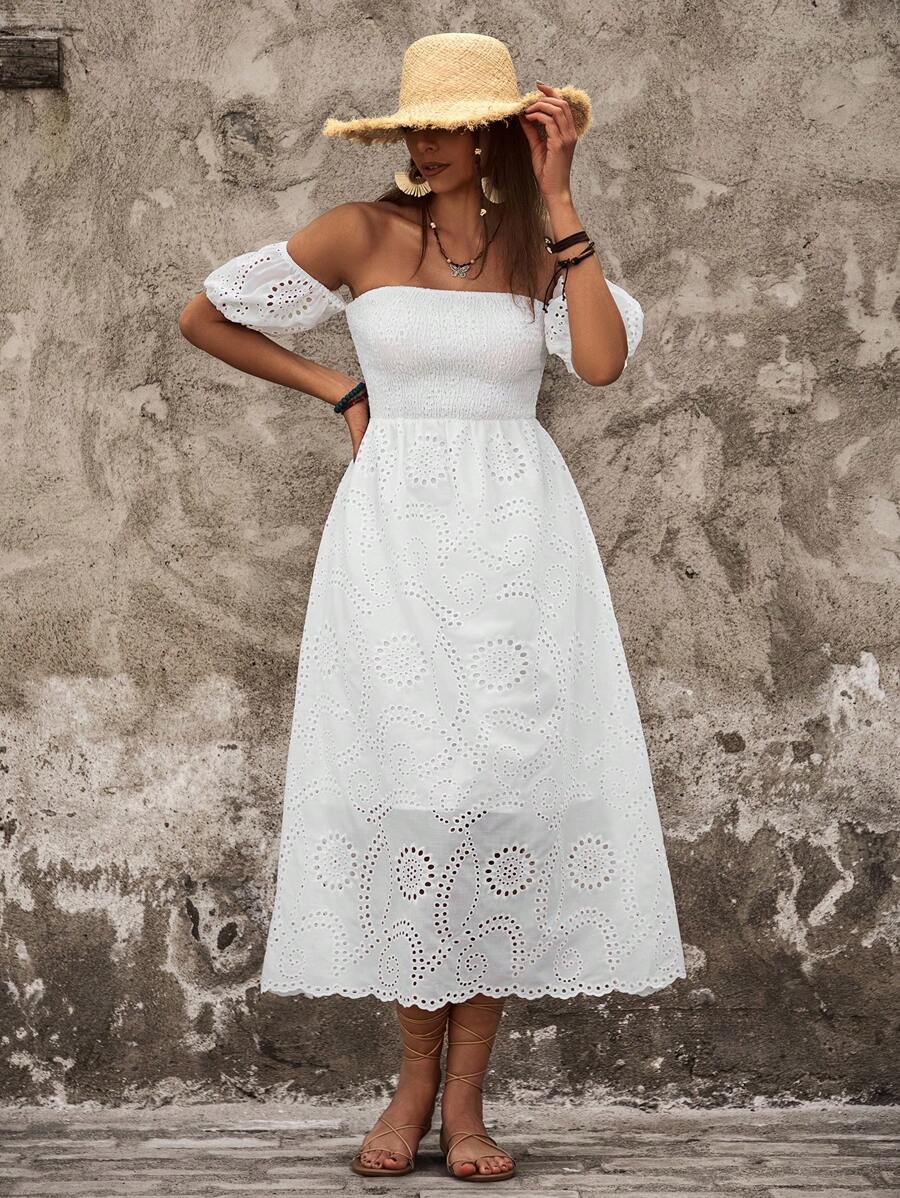 Breezaya Của phụ nữ Trắng Off Shoulder Váy bodycon - trắng - Xem 1