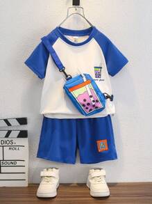Young Boy Two-Piece Outfit - Blue - View 1