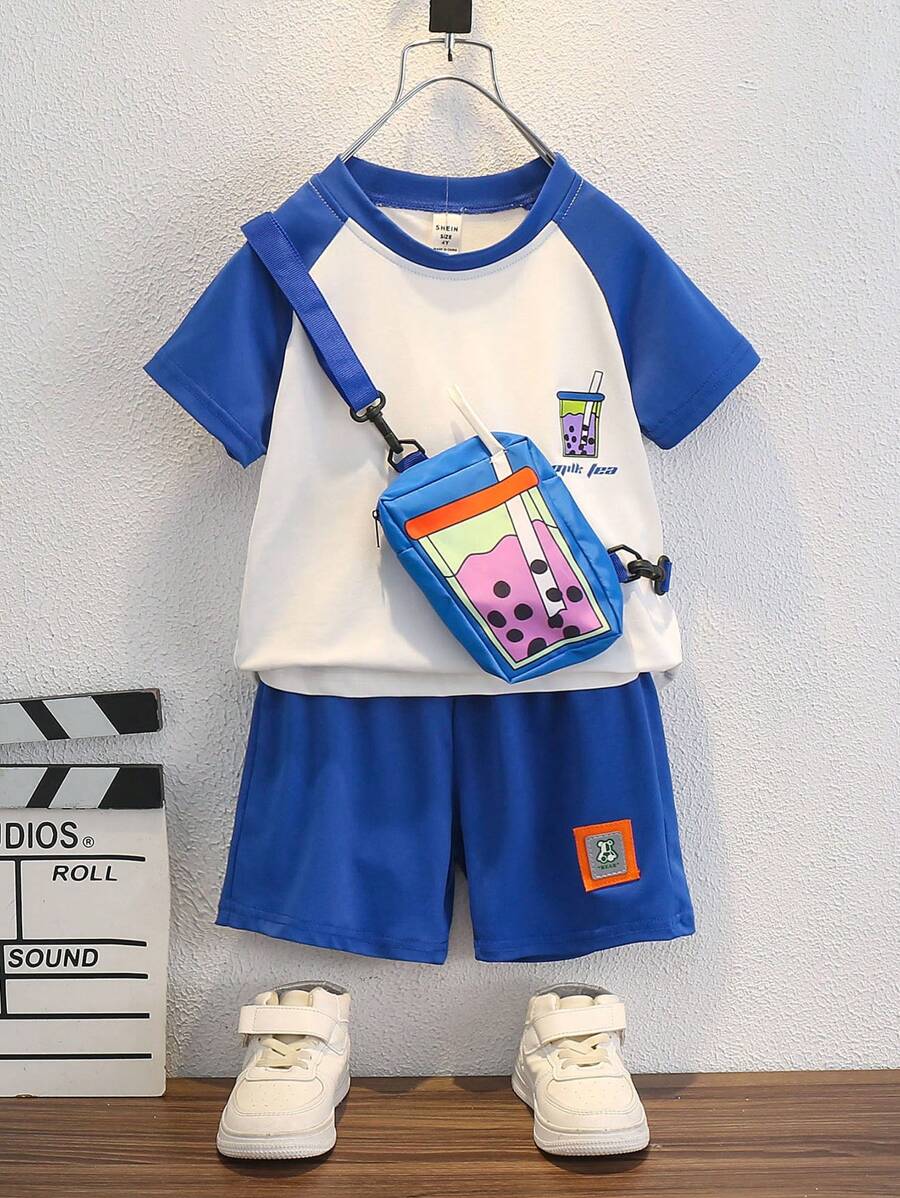 Young Boy Two-Piece Outfit - Blue - View 1