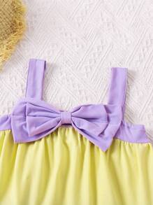 SHEIN Vestido De Tirantes Multicolor Para Niñas Pequeñas