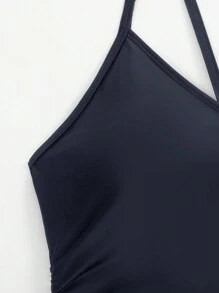 SHEIN Swim 女式中空後背單件泳衣 - 寶藍色 - 查看 5