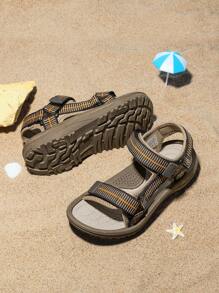 儿童/男童春夏透气防滑经典凉鞋，双魔术贴搭扣，可调节，适合日常穿着、度假，柔软衬垫，轻便速干休闲凉鞋 - 彩色 - 查看 8