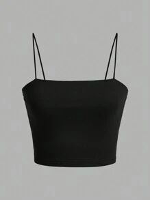SHEIN EZwear 4 chiếc/gói Áo ba lỗ ngắn thường ngày ôm vừa vặn cho nữ, mùa hè - Nhiều màu - Xem 10