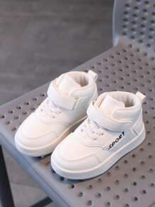 Zapatos casuales para bebé de media caña de unicolor, zapatos deportivos cómodos para niños pequeños con suela plana, tenis clásicos miniatura blancos - Blanco - Ver 4