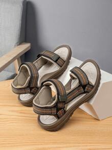 儿童/男童春夏透气防滑经典凉鞋，双魔术贴搭扣，可调节，适合日常穿着、度假，柔软衬垫，轻便速干休闲凉鞋 - 彩色 - 查看 4