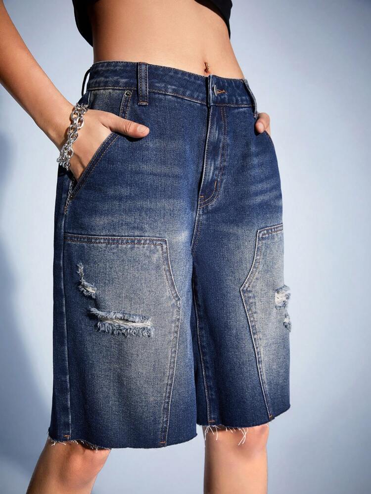 Women'S Distressed Denim Shorts