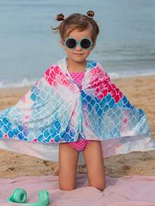 小女孩魚鱗印花遮罩衣 - 彩色 - 查看 5