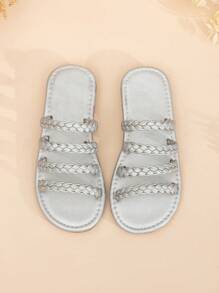 Girls' Stylish Multi-Braid Design Slippers