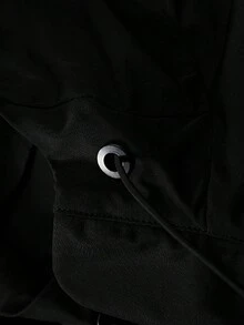 男士長袖拉鍊前帽風外套 - 黑色 - 查看 7