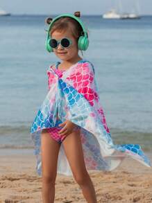 小女孩魚鱗印花遮罩衣 - 彩色 - 查看 1