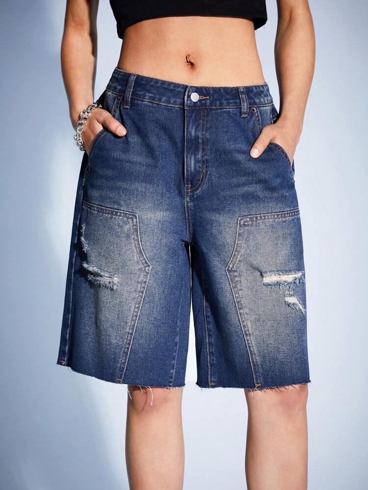 Women'S Distressed Denim Shorts