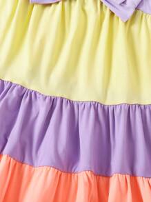 SHEIN Vestido De Tirantes Multicolor Para Niñas Pequeñas