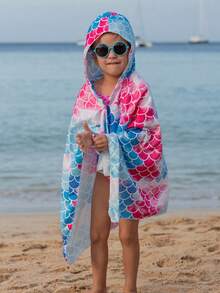 小女孩魚鱗印花遮罩衣 - 彩色 - 查看 4