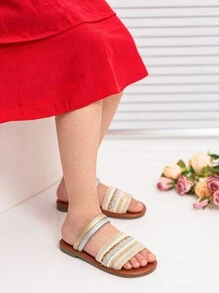 New Arrival Children's Fashionable Slippers, Versatile Spring/Summer Flat Slides For Toddler Girls And Babies