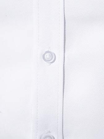 Manfinity Mode 男士纯色素色纽扣开襟长袖衬衫，适合丈夫、工作、秋季、老款风格