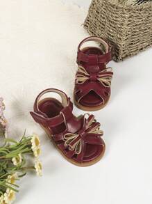 Novas Sandálias De Verão Para Bebê Com Sola Macia Antiderrapante, Impermeável, Com Superfície Macia Vazada E Design Floral Fofo Para Uso Confortável - Vinho - Visão 4