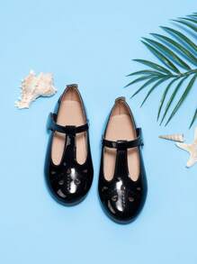 Girls' Spring/Summer Black Mary Jane Shoes With British Retro Style For Children, New Fashionable Design For Primary School Students, For Dance Performance Parties, Flat Heel - Black - View 2