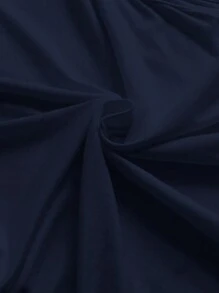 SHEIN EZwear 針織女士立領荷葉邊背心，適用於夏季 - 藏蓝色 - 查看 3