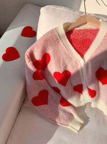 Comfortcana 女式心形图案开衫 - 白色 - 查看 8