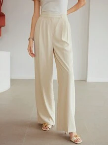 MOTF PREMIUM 編織女士重疊腰實色西裝褲