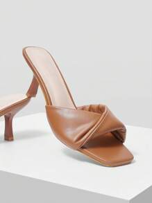 MOTF PREMIUM SQUARE-TOE STILETTO HEEL WOMEN'S SANDALS FOR DAILY WEAR VACATION SHOES SUMMER HALLOWEEN CHRISTMAS SPRING BREAK EASTER - Brown - View 10