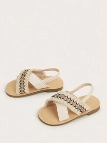 1pair Cute Princess Flat Sandals For Kids