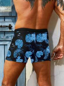 Manfinity 男款熱帶印花泳褲