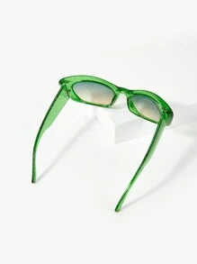 SHEIN BAE 1 件女士街头风格多巴胺太阳镜，适合夜总会和派对 - 綠色 - 查看 8