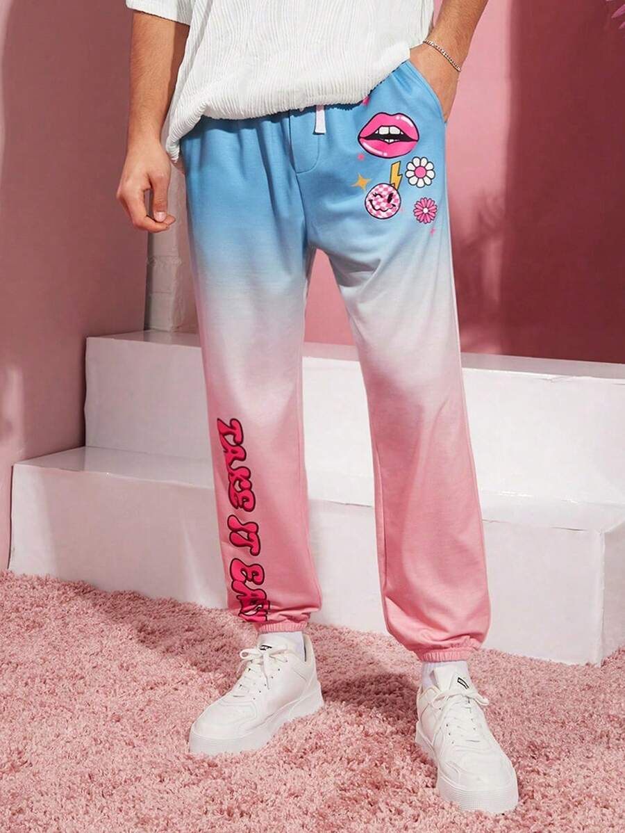 FeverCity Pantalones Largos Estampados Casuales De Punto - Multicolor - Ver 1